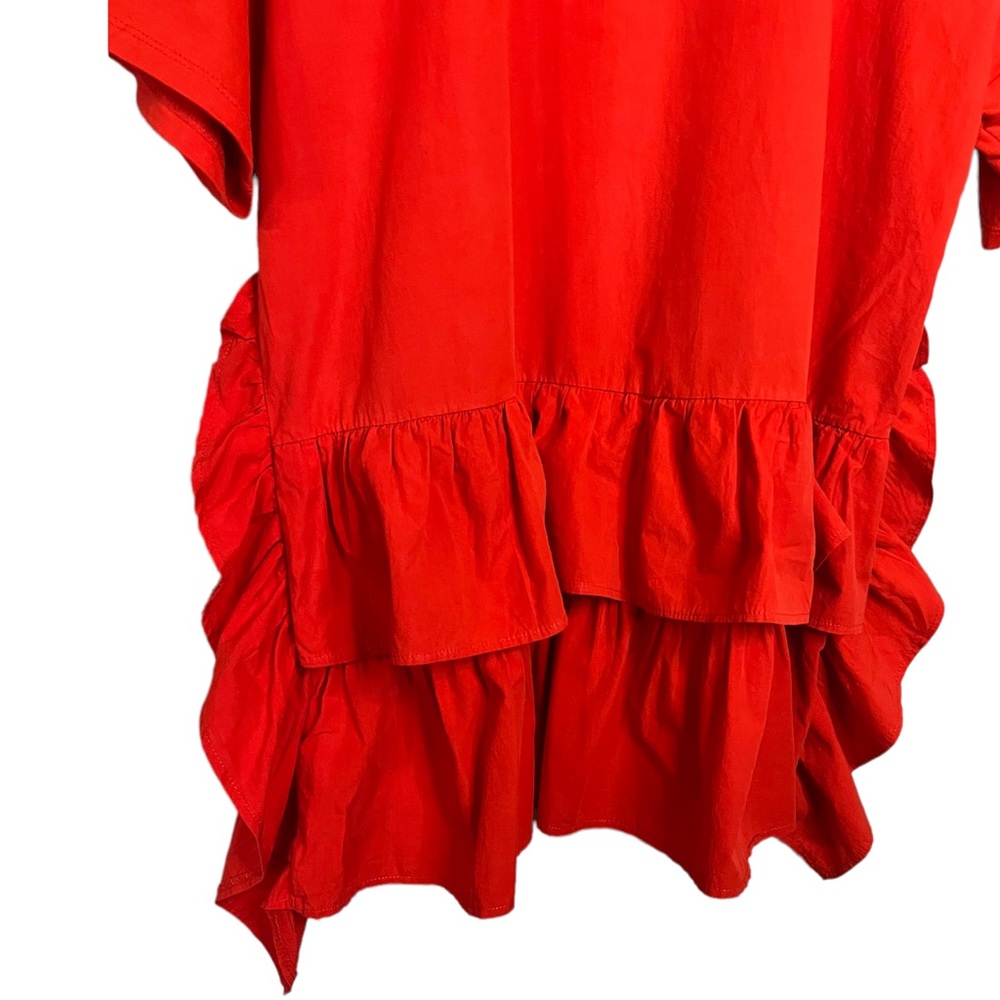 ZARA POPLIN DRESS WITH CONTRASTING RUFFLE - Picture 5 of 9